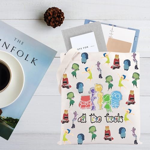 Bolso tote con personajes de dibujos animados y expresiones emocionales, CMNIM, para mujer miniatura 3