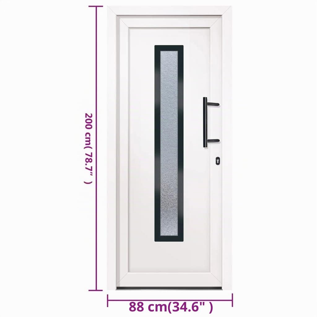 Porte d entrée Blanc 88x200 cm PVC