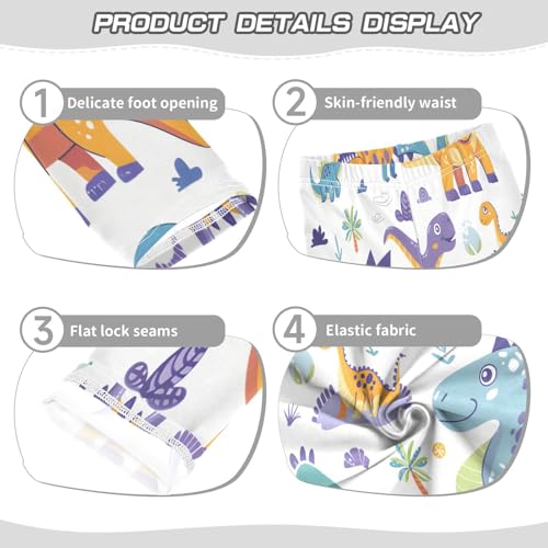 Bolaz Toddler Girls Leggings Printed Yoga Pants Leggings Cute Cartoon Dinosaurs for Kids3