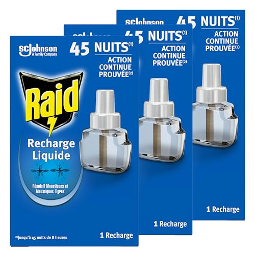Raid Recharges Liquides Pour Diffuseur Electrique Répulsif Moustiques Et Moustiques Tigres - 3x45...
