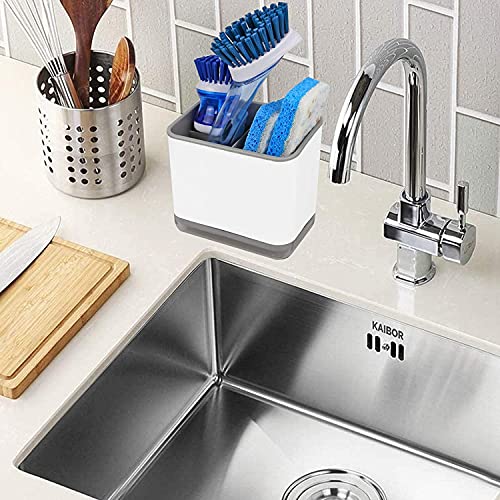 Image of HARI Utensil Cutlery Drainer Sink Caddy (Green) | Lightweight Sink Organizer with Removable Drip Tray | Perfect for Drying and Storing Chopsticks, Spoons, Knife, Forks & Other Cutlery