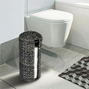 Black Toilet Paper Storage Stand with Lid, Wicker Toilet Paper Holder with Storage, Boho Woven Toilet Paper Basket for 3 Mega Rolls, Rattan Decorative Toilet Tissue Holder for Bathroom Black Toilet Paper Storage Stand with Lid Wicker Toilet Paper Holder with Storage Boho Woven Toilet Paper Basket for 3 Mega Rolls Rattan Decorative Toilet Tissue Holder for Bathroom