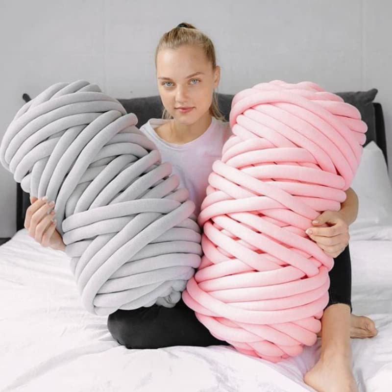 Lanas para Crochet,Hilo Crochet 1KG Thick Super Bulky Chunky Yarn For Hand Knitting Crochet Soft Big Cotton DIY Arm Roving Spinning For Blanket