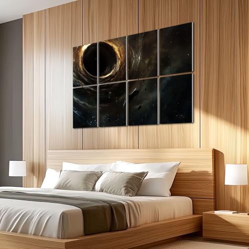 8 Pack Paneles Acústicos de Arte Absorbentes de Sonido Paleta Oscura Espacio Decorativo Autoadhesivo para Estudios Oficina 48"x32" miniatura 5