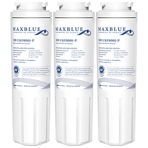 Maxblue UKF8001 Refrigerator Water Filter, Replacement for Maytag UKF8001P, Whirlpool EDR4RXD1, 4396395, EveryDrop