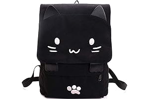 eYouth Cute Cat Canvas Backpack Lightweight Travel Rucksack