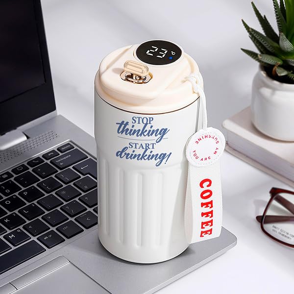 Image of IGP Personalized Smart Temperature Display Tumbler | Same Day Delivery | Custom Name & Motivational Quote Design | LED Touch Display | Birthday & Anniversary Present for Him, Her, Husband & Wife