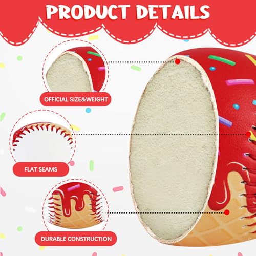 AKAIXI Baseballs PVC 9in Practice Baseball for Training Hitting Lifestyle Decor Ideal Personalized Inspired Gifts for Players Coaches Moms (Red Drip, Baseball Set (1 Piece)) — view 3
