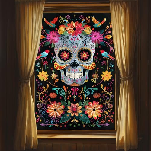 Vinilo Decorativo HOMETITUTE Día de los Muertos 24x36 pulgadas miniatura 2