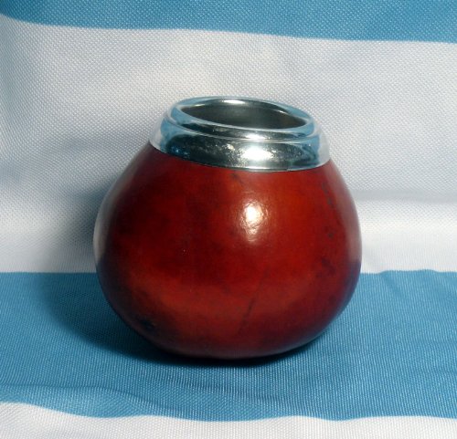 Mate Gourd Yerba Cup With Bombilla Straw Set Stainless Steel Handmade Argentina