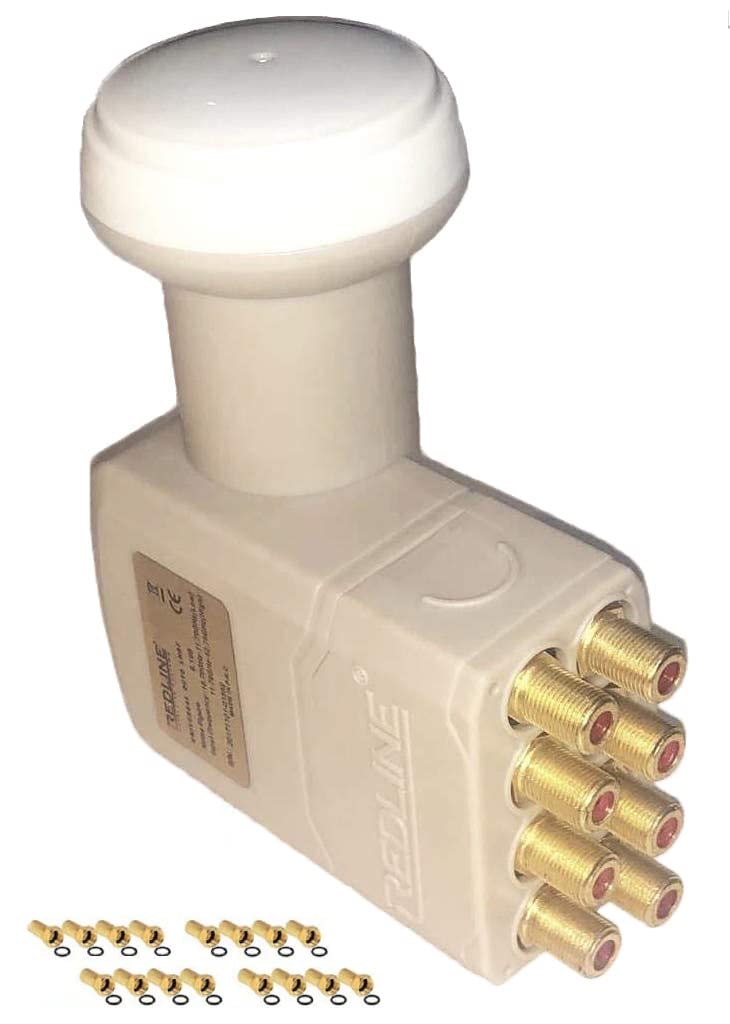 LNB OCTO MX-8100, 0.1dB,High Gain 60DB !! Tête Parabole 8 Sorties, Compatible TNT SATCanal+ Astra et FRANSAT+ 16 fiches F Gold