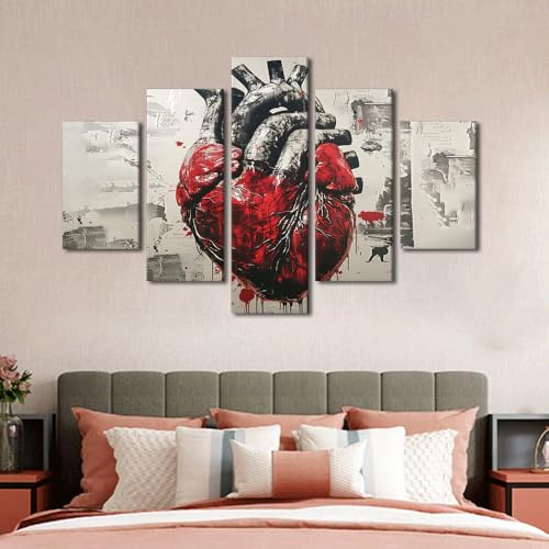 Art mural encadré cœur humain, grande décoration murale de qualité premium