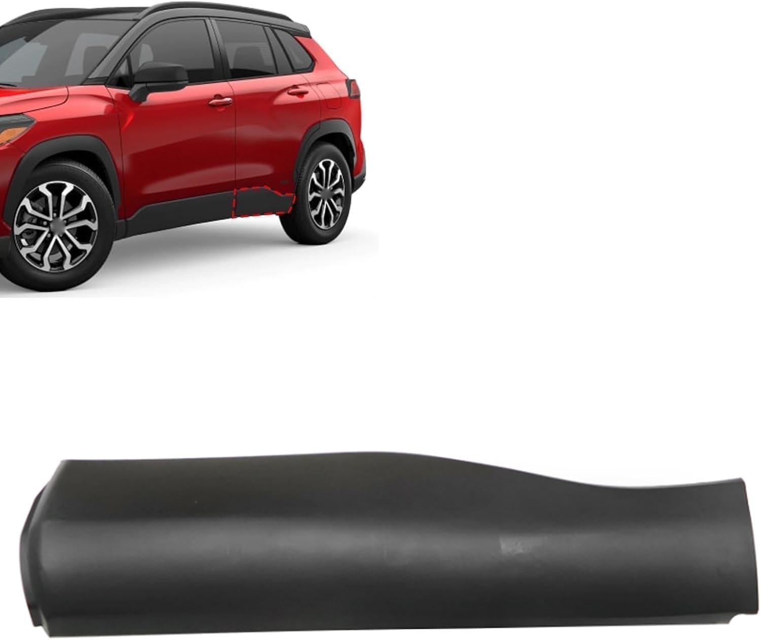 SecosAutoparts Lower Left Door Molding Trim Rear Driver Side Compatible with Toyota Corolla Cross 2022 2023 2024 Replace# 75078-0A041, 750780A041