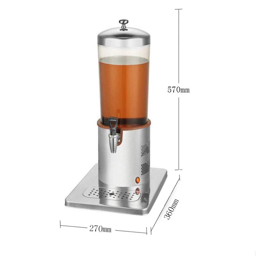 Dispensador Bebidas, dispensador Zumo con calefacción eléctrica para Tiendas té con Leche y hoteles, dispensador Bebidas Acero Inoxidable con Barril Aislado.