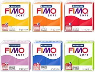 FIMO Soft Polymer Oven Modelling Clay - 57g - Set of 6 Colours - Spring Tones