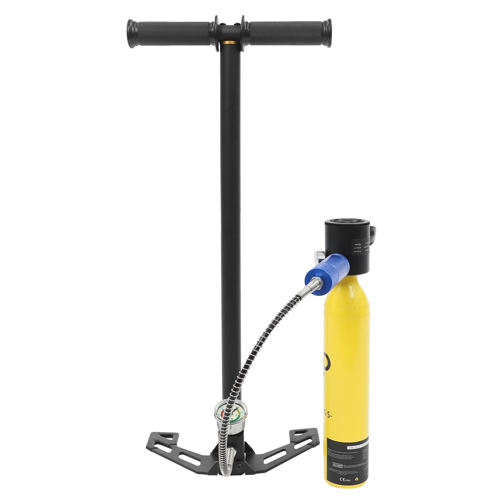 Mini Tauchflasche 0.5L Kleine Tauch Sauerstoffflasche mit Hochdruck-Handpumpe, Tragbare Taucherflasche Wiederverwendbare, für Schnorcheln, Wasserrettung, Notfall-Atemunterstützung usw