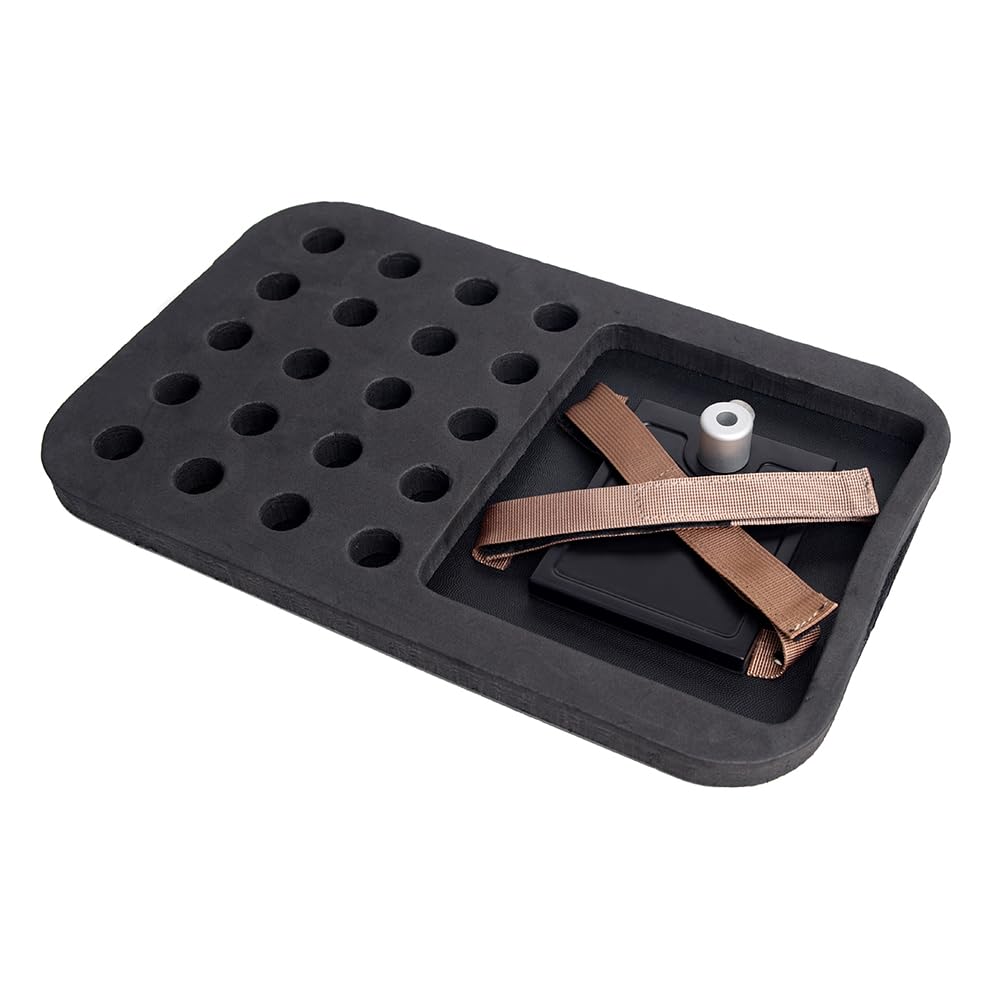 Raprance Custodia professionale da viaggio per la costruzione di mosche, 4 tasche trasparenti e imbottita, per la costruzione di attrezzi, kit di attrezzi, materiali (marrone oliva)