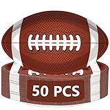 QZYL 50 PCS Football Plates, Football Party Plates, Football Shaped Disposable Paper Plates, Touchdown Party Plates, Football Party Supplies for Football Decorations Sports Birthday Decoration