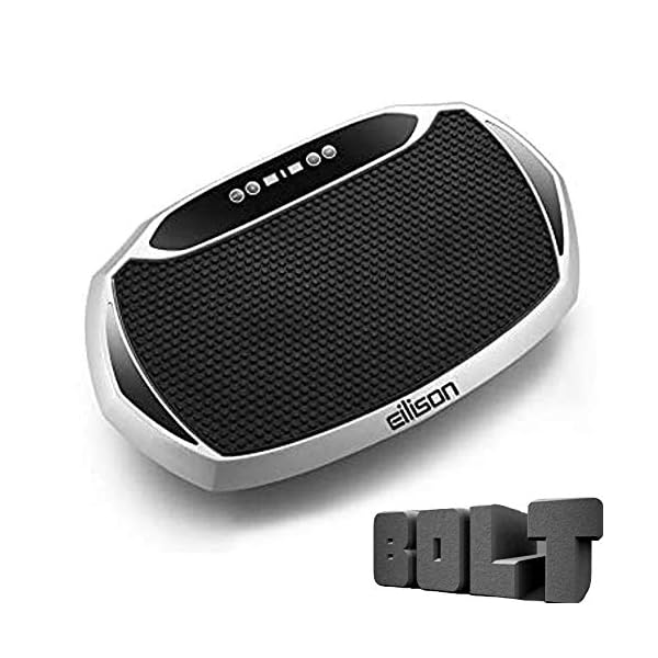 EILISON Fitpro Vibration Plate Exercise Machine - Whole Body Workout Vibration Fitness Platform w/Loop Bands - Lymphatic Drainage Machine for Shaping,Toning, Wellness, Recovery (Silver)