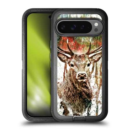 Étui Riza Peker Cerf compatible avec Google Pixel 9 Pro XL : coque antichoc double couche