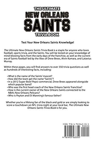 The Ultimate New Orleans Saints Trivia Book: A Collection of Amazing Trivia Quizzes and Fun Facts for Die-Hard Saints Fans! - Image 2