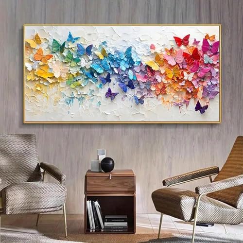 Impression sur toile de papillons abstraits lianyibo 80x160cm art mural premium