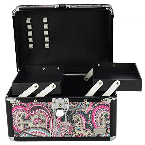 Maleta Para Maquiagem e Joias Frasqueira Mandala Indiana Preto CBRN12596