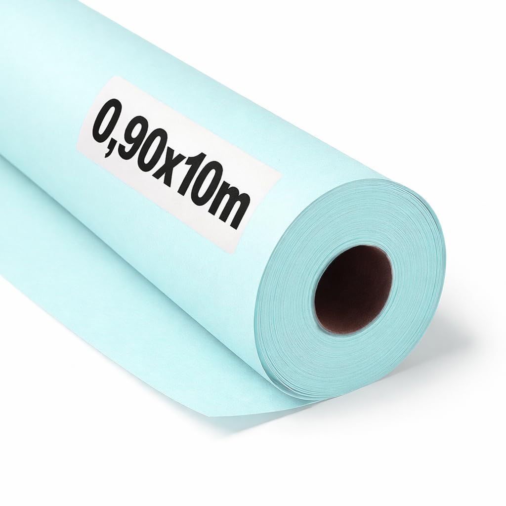 OFITURIA Kraftpapier Blau Pastell – Rolle 0,90 × 10 m – 1 Rolle – Geschenkpapier Und Verpackungspapier – Bastelpapier Für DIY, Dekoration Und Schnittmuster – Reißfest Und Leicht Zuschneidbar