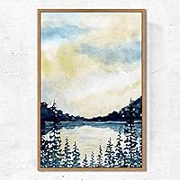 SIGNWIN Framed Canvas Wall Art Pine Tree Canvas Prints Home Artwork Decoration for Living Room,Bedroom - 16