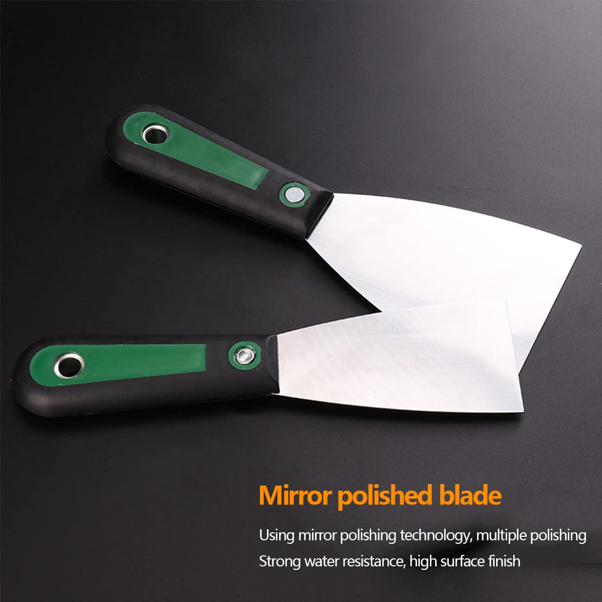 Cuchillo raspador de masilla, raspador de masilla, cuchillo for masilla, herramienta raspadora de metal for acabado de paneles de yeso, raspado de yeso, calcomanías y papel tapiz, 2,5 pulgadas (Size