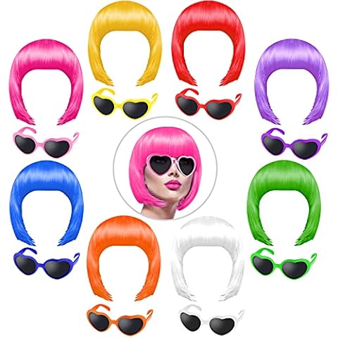 KUUQA 16 Piece Colourful Wig Set Cover