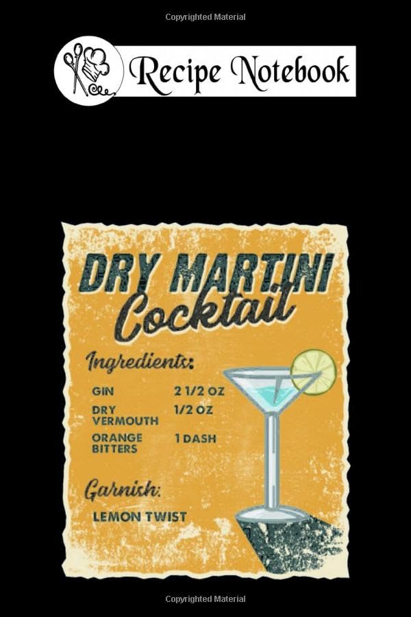  Recipe notebook: dry martini cocktail cocktail recipe 6x9 100 pages bleed