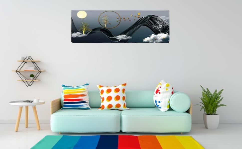 Image of Polyester Printed Air Conditioning Dust Cover Folding Designer Ac Cover For Indoor Split Ac 1.5 Ton (97X 31X 21 Cm ) (Moonlight)