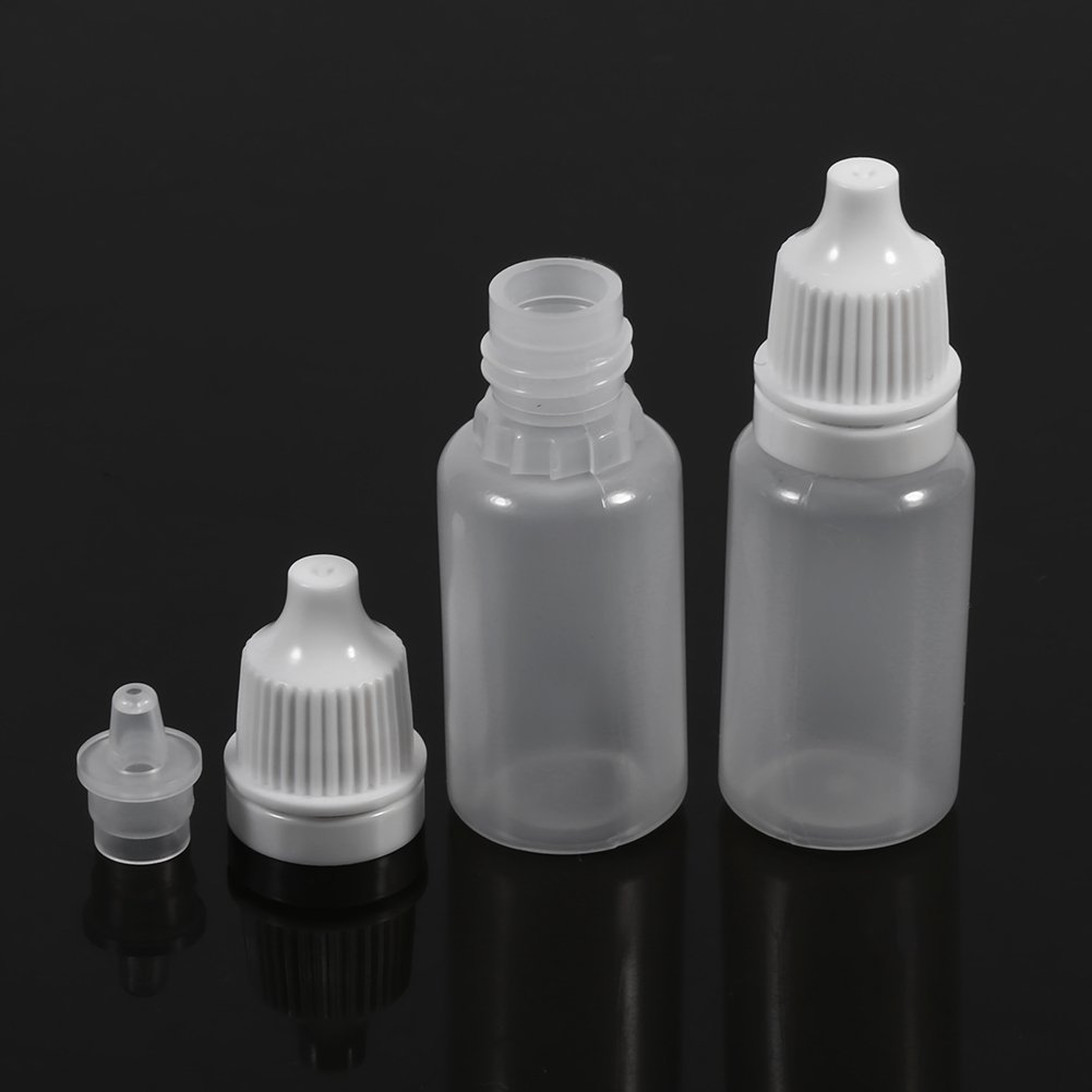 12 Petits Flacons Compte-gouttes En Plastique - Blanc, ABS Et PE, Pour Liquides (yeux, Etc.)