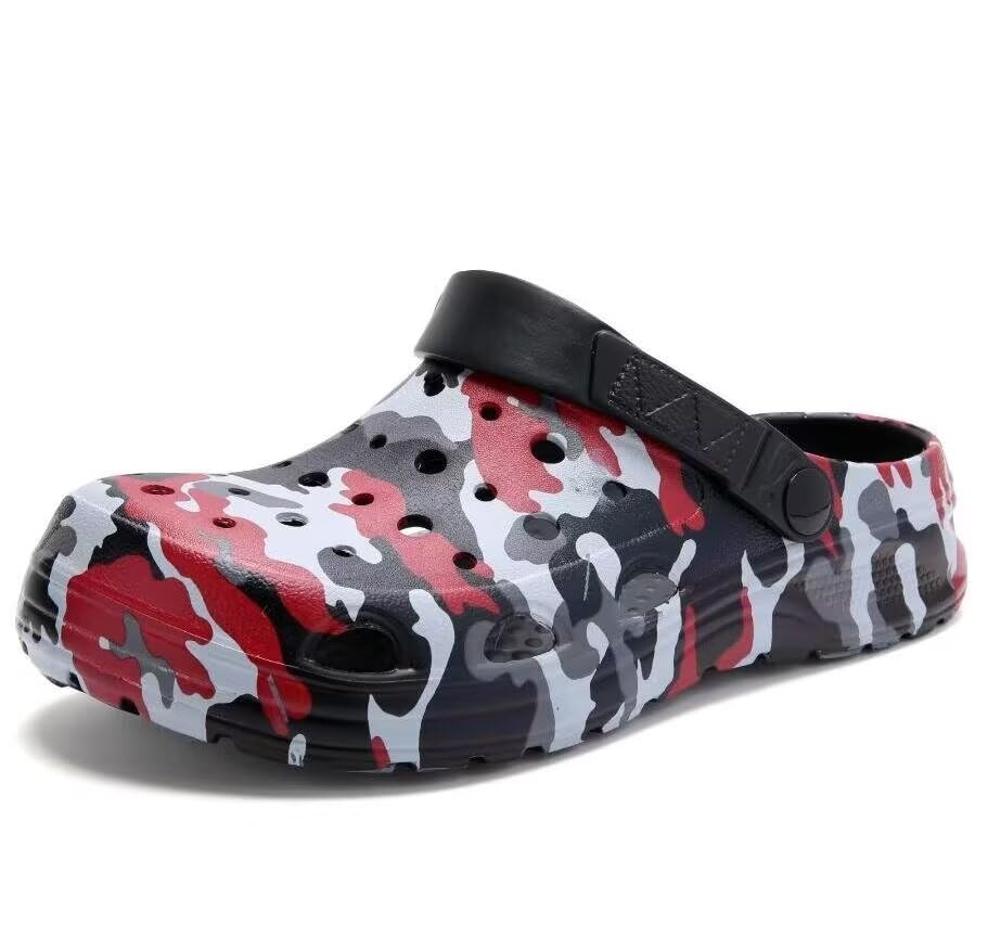 Image of Kids Boys&Girls Black Camouflage Clogs Children's Beach Shoes Classic Marbled Tie Dye Clog Little Kid