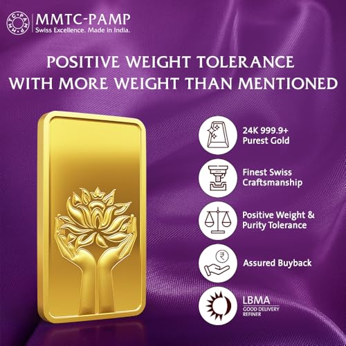 MMTC-PAMP-Lotus-24K-9999-1-gm-Yellow-Gold-Bar