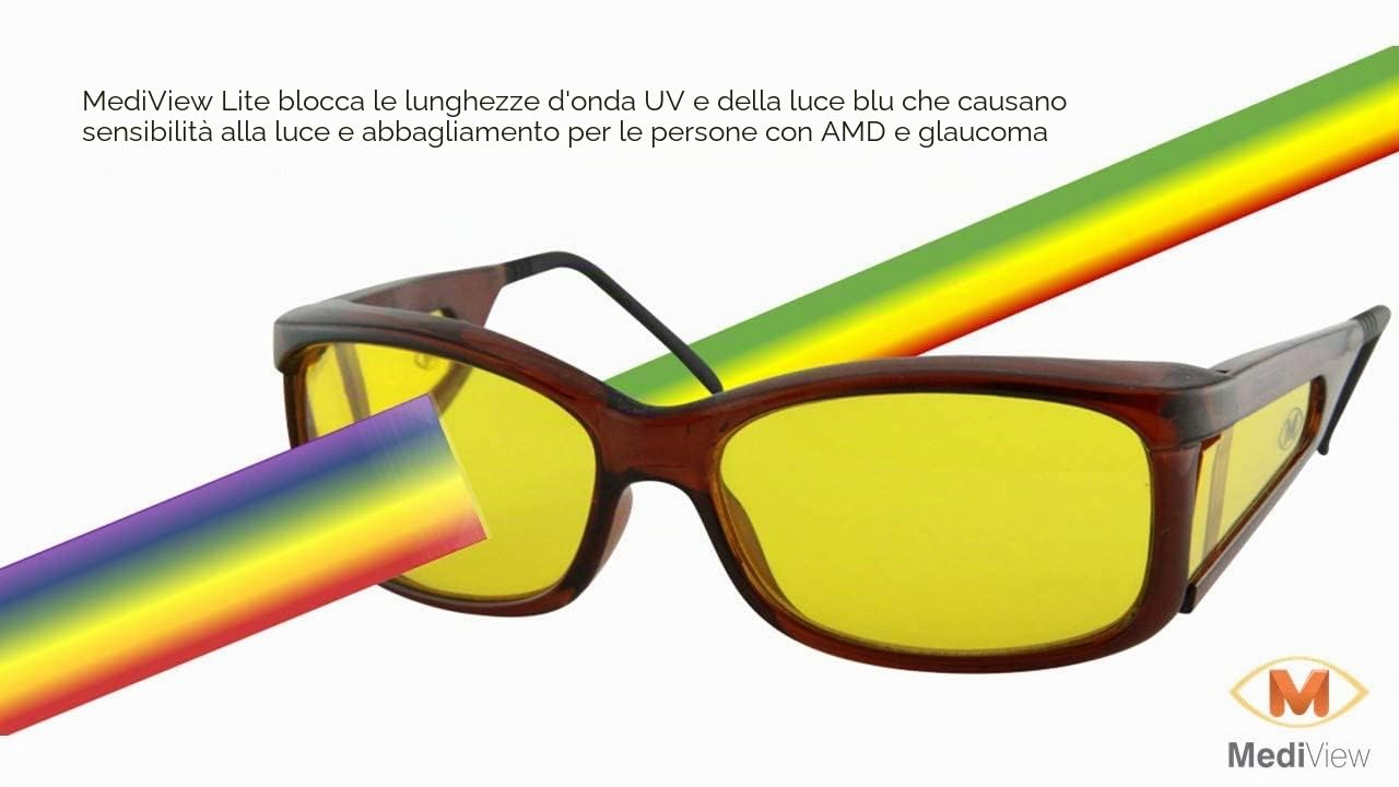 Occhiali MediView per Degenerazione Maculare, Glaucoma - Cornice EyeC, giallo., 1 Stück (1er Pack)