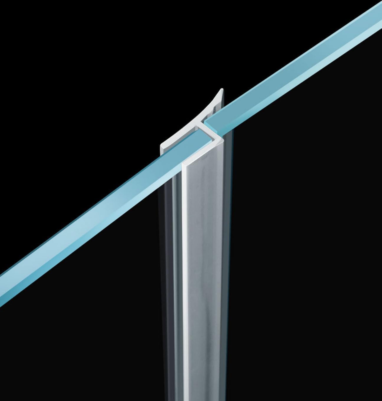Frameless Shower Door Seal for Walk-in Shower for 1/4" Thickness Glass,39" Long,Clear