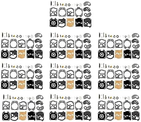 10 Sets Carburetor Carb Repair Kit Gasket Diaphragm for Walbro for WA for WT Series K10-WAT for RH