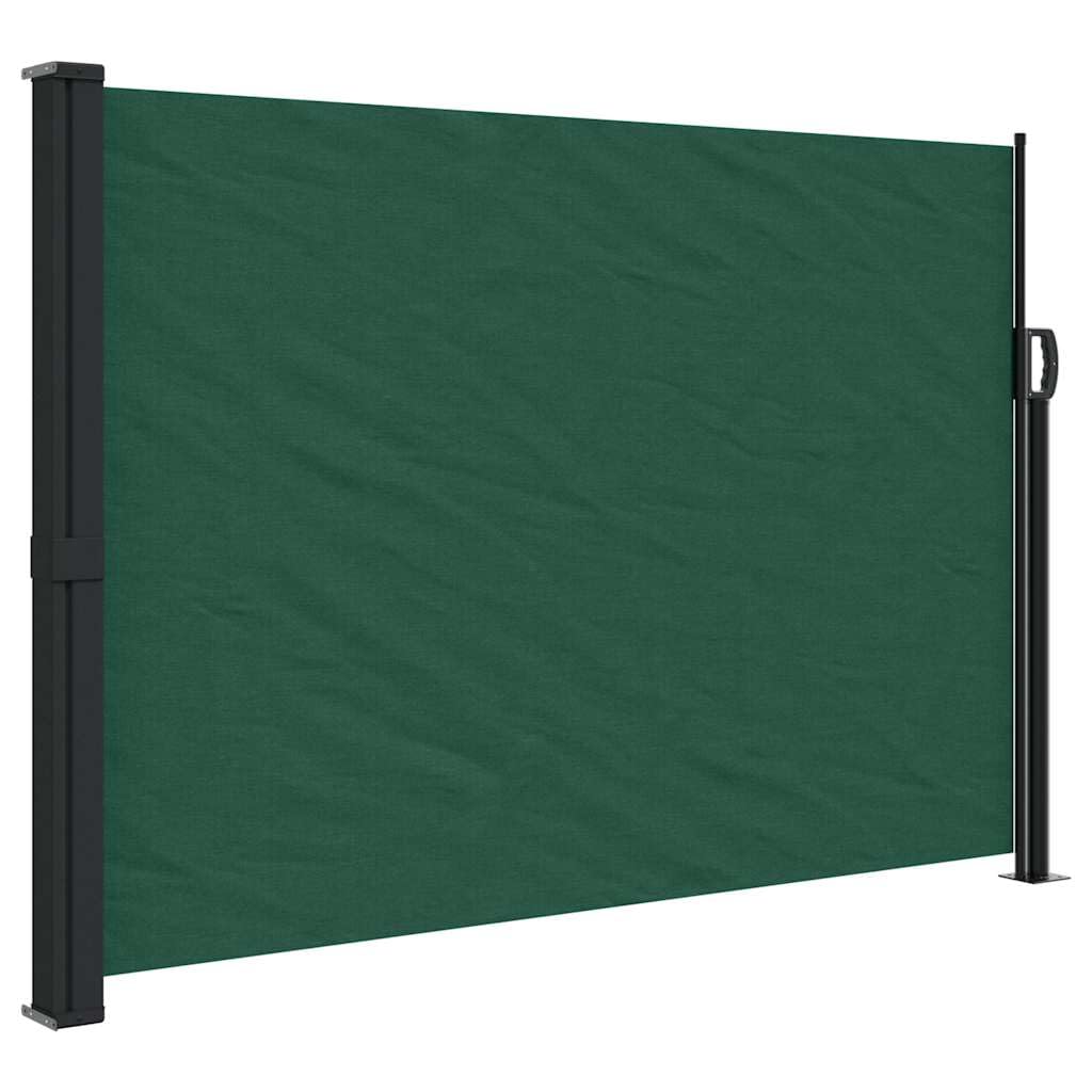 vidaXL Retractable Side Awning, Outdoor Privacy Screen for Garden Balcony Terrace Patio Yard, UV Resistant Sunshade Shelter, Dark Green 140x600 cm — image 1