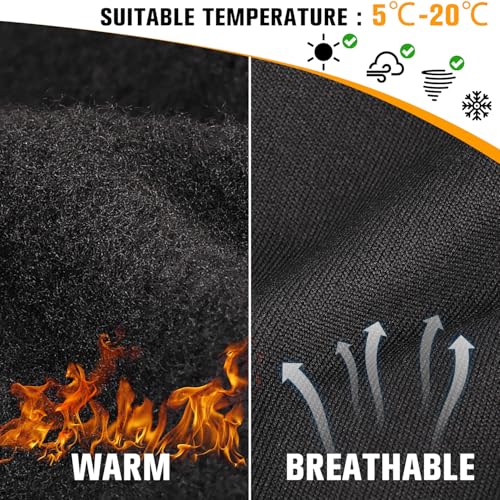 YANIKY Handschuhe Herren Damen Fahrradhandschuhe Winddichte Laufhandschuhe Thermo Handschuhe Winter Anti-Rutsch Touchscreen Sporthandschuhe Für Fahrrad, Laufen, Wandern, Fahren