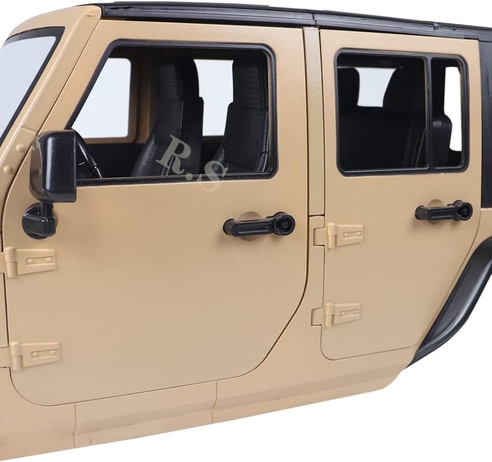 R.S RC Car Body Shell 313mm Wheelbase Wrangler JK Rubicon 4 Door Hard Body Shell Kit Fit for 1/10 RC Crawler Car Axial SCX10 90046 90047 RGT EX86100 : Toys & Games