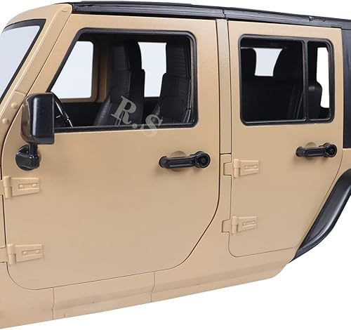 Miniatura 5 de RC - Carcasa de carrocería de coche de 12.323in distancia entre ejes Wrangler JK Rubicon 4 puertas, kit de carcasa dura para coche de orugas 110 RC