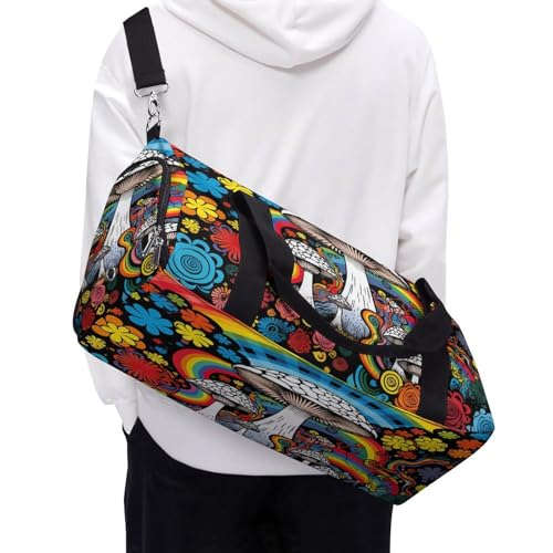 Mushroom Gym Bag Travel Duffel Bag Sports Tote Bag Workout Bag Weekender Bag for Women Men4