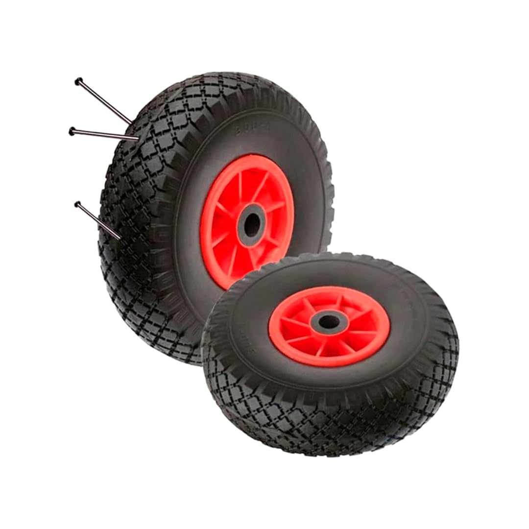 Rz Tools | Paquete De 2 Ruedas Antipinchazos | De 3.00-4 260 X 75 | con Rodamiento Metálicos | Suaves y Resistente | Ruedas para Carro Sólidas | Apta para Jardín, Taller Y Exterior | 2 Ruedas Macizas