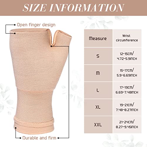 Geyoga 2 Stück Kompression Stütze Daumen Schiene Atmungsaktive Daumenstütze Elastische Bandage Daumen Stützen für Damen Herren Sport (Nackt, M)