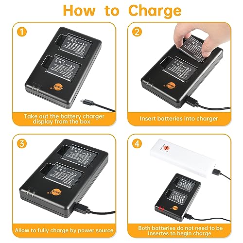Batterie EN-EL19 pour Coolpix : pack de 2 avec chargeur double