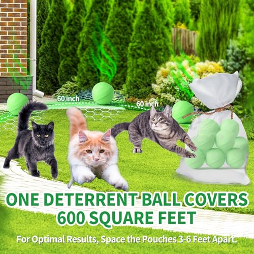 Ponal Cat Deterrent Outdoor, Natural Peppermint Oil Cat Repellent Outdoor Indoor, Mulch & Flower Permanently Against Scratch and Chew, Keep Cats Off Lawn, Yard, Garden, Keep Cats Away, 10 Pack, Green - Image 5