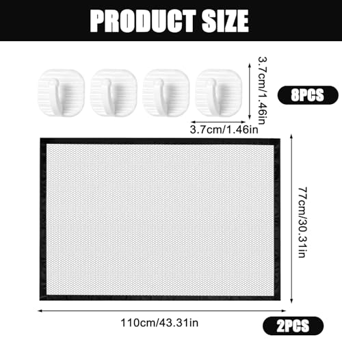 2 Stück Treppenschutzgitter für Hunde, 110 x 77 cm, Sicherheitsbarriere für Hunde, ausziehbar, für Haustiere, schwarz, C-Hien, B-Rückwand, Tiere, für Treppen, Flure, Küche