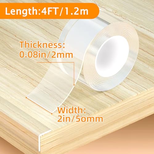 Image of Corner Protectors Baby Proofing,Clear Edge Protector Strip,Furniture Corner Guards,Cabinets,Tables and Window Sill Sharp Corner Safety Bumpers,2 in x 4 ft